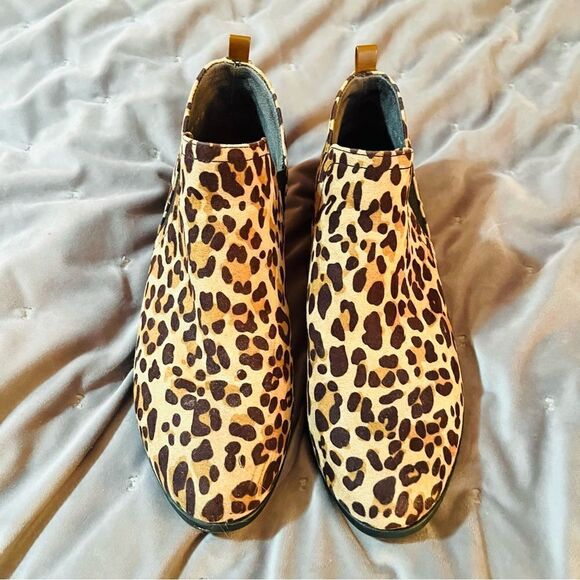 Dr. Scholl's Shoes Comfy Pull On Ankle Booties Leopard Black Tan 7.5 - Picture 2 of 11